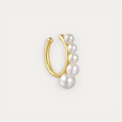 עגיל הליקס פנינים בציפוי זהב 14 קראט עם פנינים מתורבתות בגודל 3–5 מ"מ