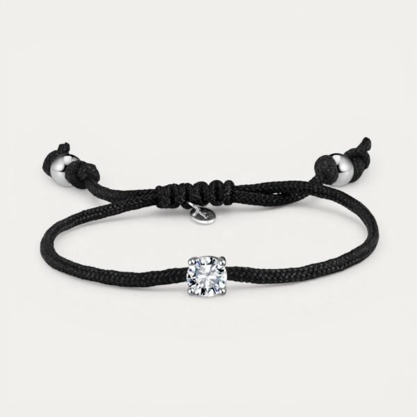 צמיד Talia מכסף 925 עם חוט שחור ואבן מואסיניט