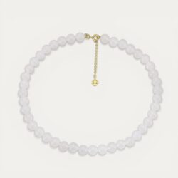 שרשרת Shely אוניקס מאבני חן טבעיות בגודל 8 מ"מ עם סוגר כסף 925 בציפוי זהב 14 קארט