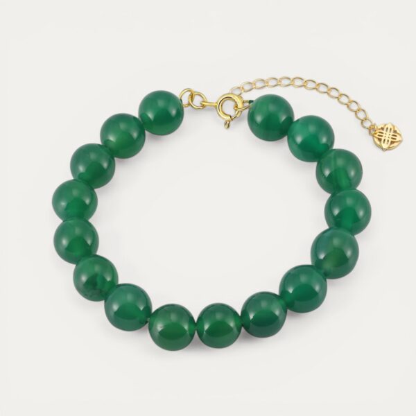 צמיד Tenis עשוי אבני אוניקס טבעיות בגוון ירקרק שקוף עם סוגר כסף 925 בציפוי זהב 14 קראט