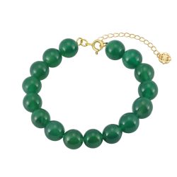 צמיד Tenis עשוי אבני אוניקס טבעיות בגוון ירקרק שקוף עם סוגר כסף 925 בציפוי זהב 14 קראט