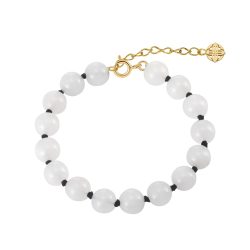 צמיד Jude מאבן Jade טבעית בגוון לבן חלבי עם ורידים עדינים