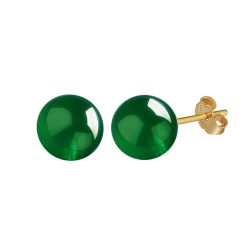 עגילי Tenis מאבן אוניקס ירוק טבעית בעיצוב אלגנטי