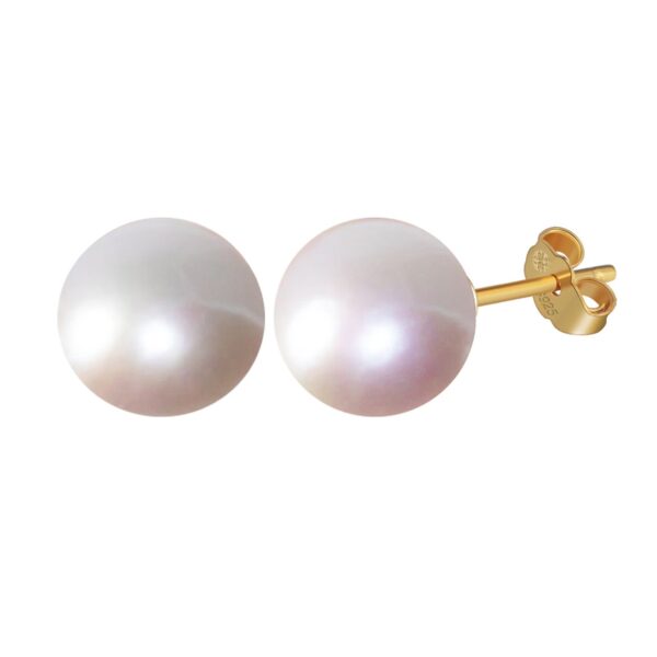 עגיל פנינה 12 ממ צמוד לאוזן מפנינה טבעית