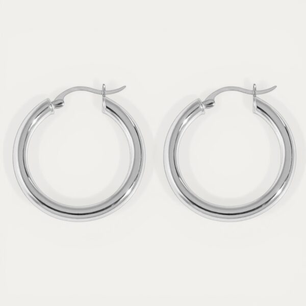 עגיל חישוק כסף 925 בגודל 30 מ"מ – זמין גם בציפוי זהב 14 קראט