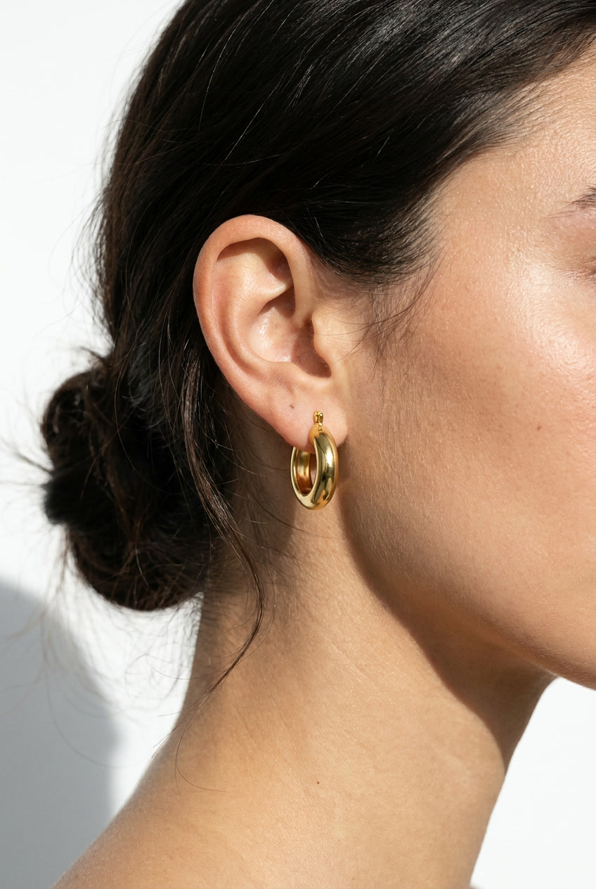 ⁦עגיל Chunky Bold Hoops⁩ – תמונה ⁦2⁩