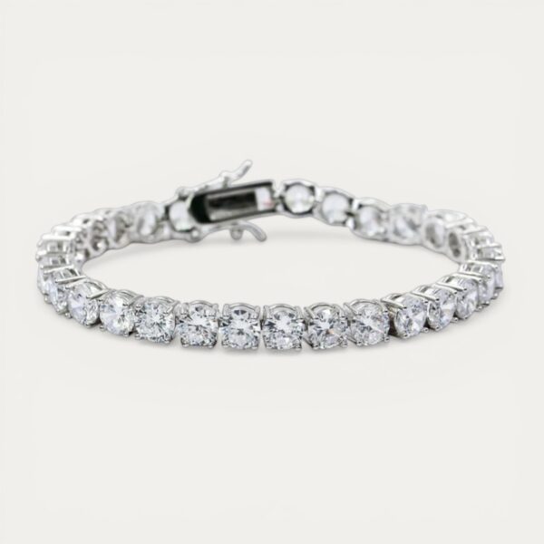 Silver Tennis Bracelet 4mm Rhodium Plated - צמיד טניס כסף עבה 4 ממ ציפוי רודיום