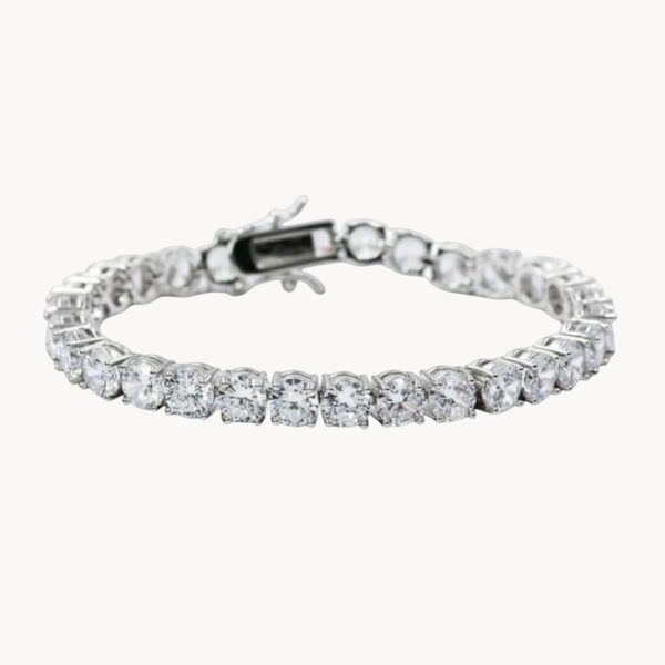 Silver Tennis Bracelet 4mm Rhodium Plated - צמיד טניס כסף עבה 4 ממ ציפוי רודיום