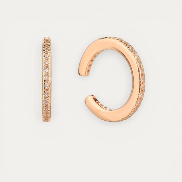 עגיל הליקס Rose בציפוי רוז גולד עם שיבוץ אבני CZ – עגיל בודד