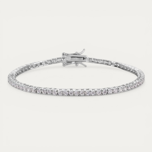 Silver Tennis Bracelet 2mm Rhodium Plated - צמיד טניס כסף עדין 2 ממ ציפוי רודיום