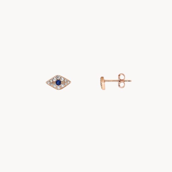 עגיל eyes בציפוי רוז גולד עם אבני CZ