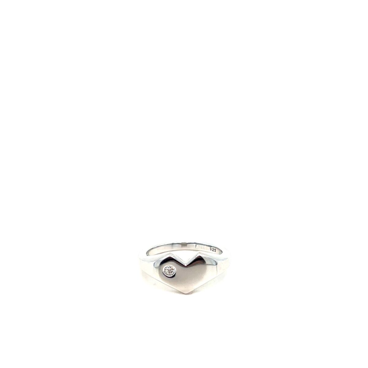 Grandpa's ring – טבעת כסף לנשים עם אבן מואסניט עגולה 2 מ"מ