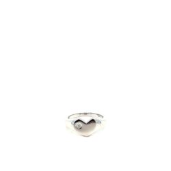 Grandpa's ring – טבעת כסף לנשים עם אבן מואסניט עגולה 2 מ"מ