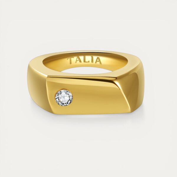 טבעת Diva בציפוי זהב 14K עם שיבוץ מואסיניט ענק 33 מ״מ