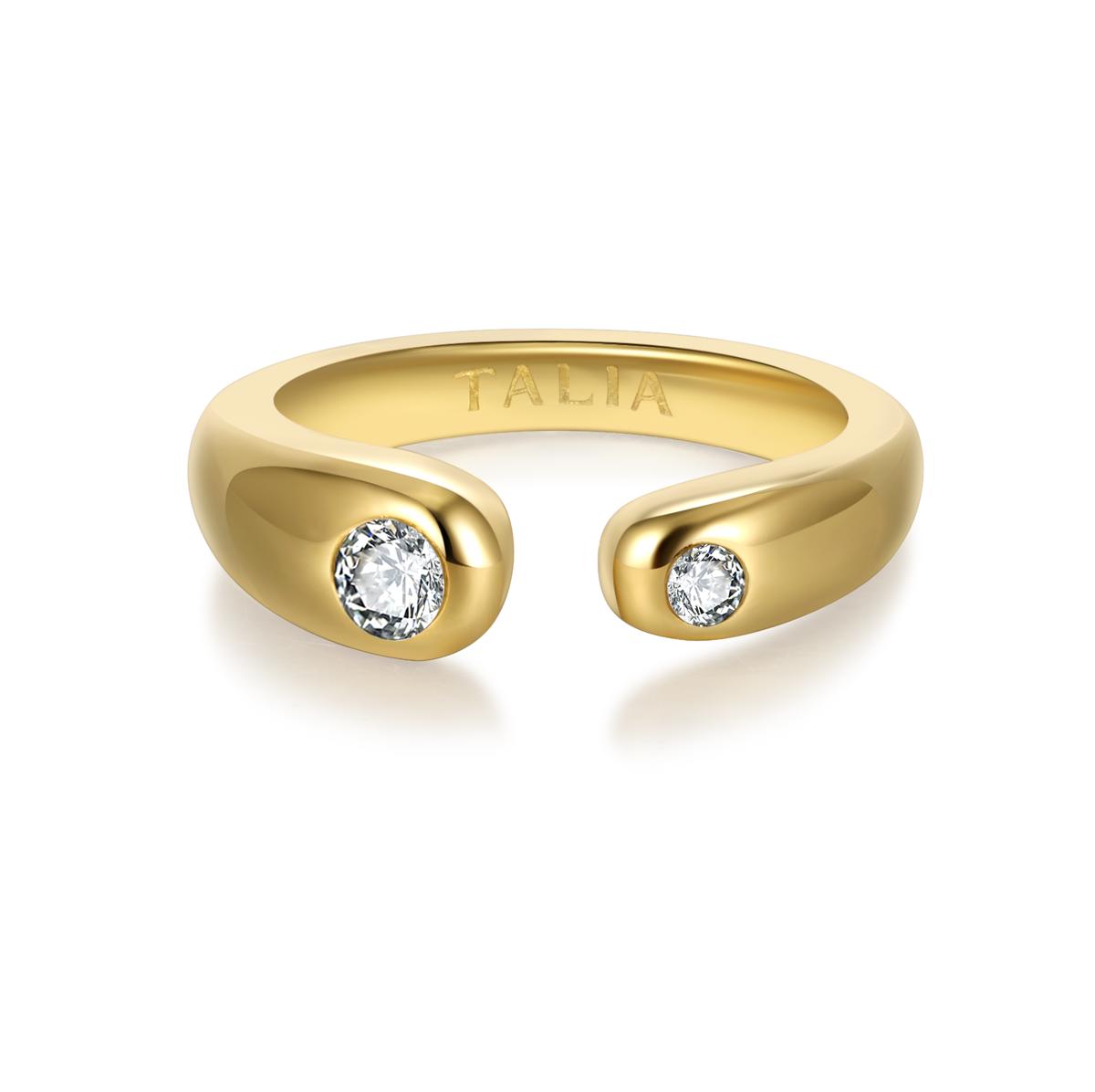 ImageToStl.com_1+JPG טבעת Dual Glow בציפוי זהב 14K פתוחה עם שתי אבני מואסיניט