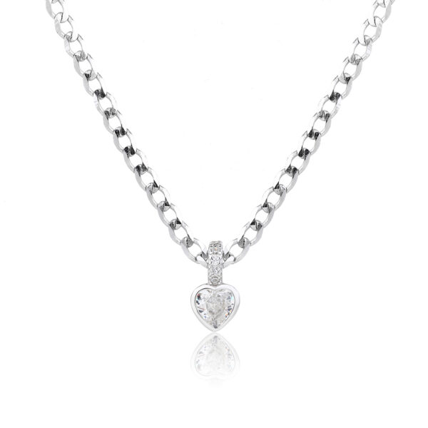 Mini Heart Silver - שרשרת גורמט כסף עם תליון לב זרקון