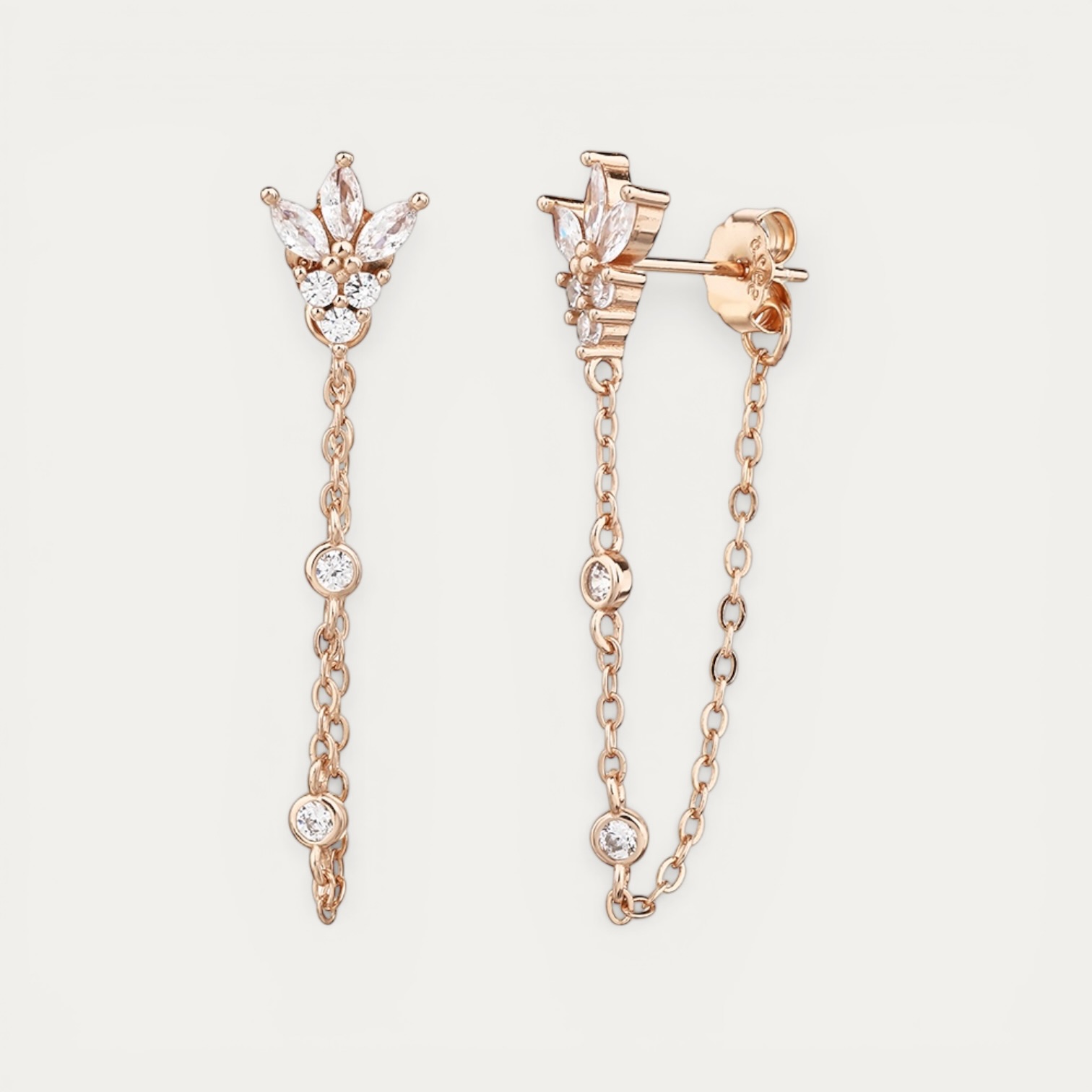 IMG_9014-Photoroom Lotus Rose - עגילי פרח רוז גולד עם שרשרת נופלת