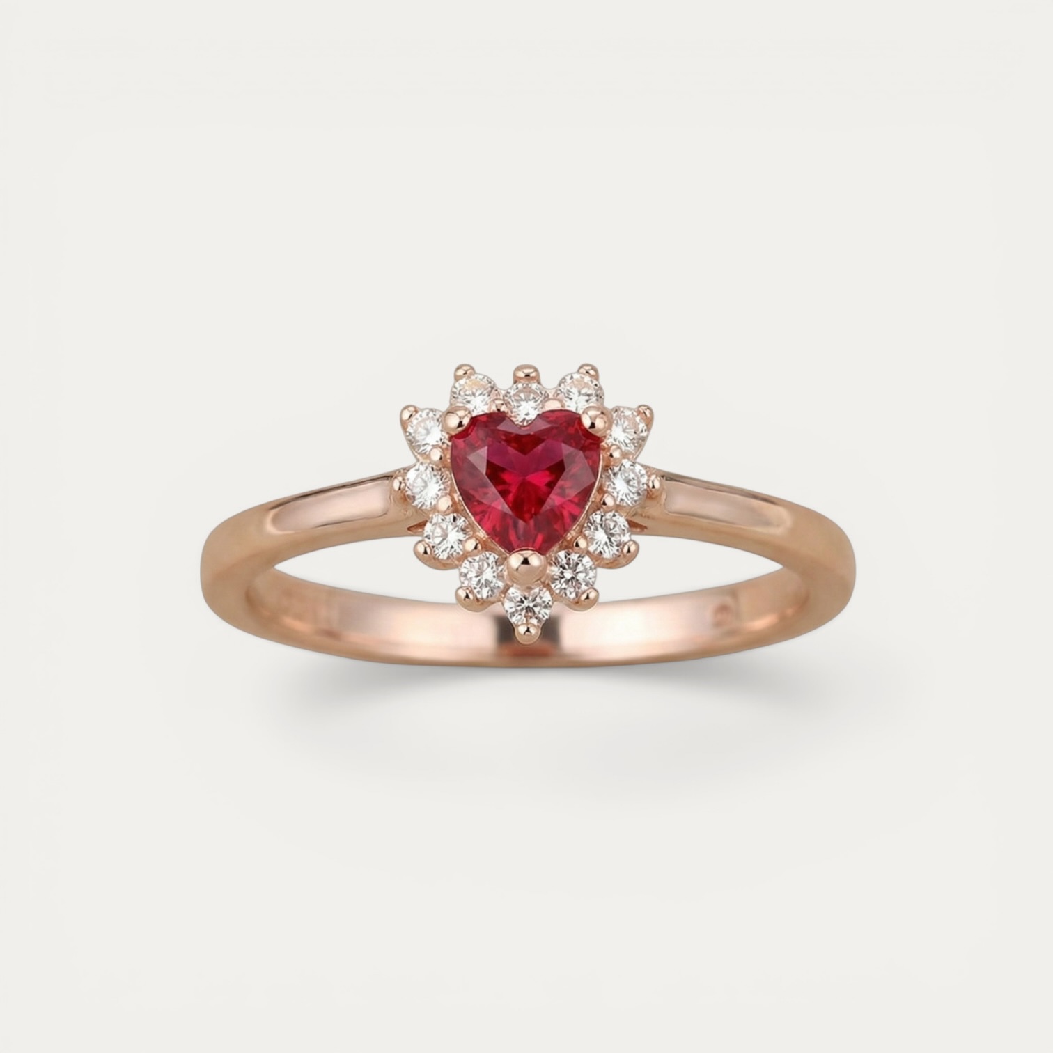 IMG_9349-Photoroom Amour Ring - טבעת לב רוז גולד משובצת אבן ורודה כהה