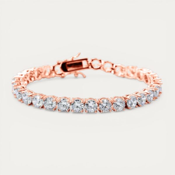Rose Gold Tennis Bracelet 4mm - צמיד טניס רוז גולד עבה 4 ממ