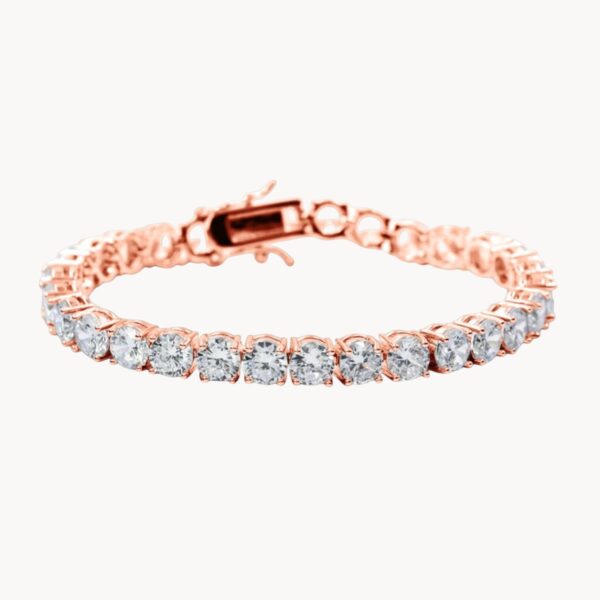 Rose Gold Tennis Bracelet 4mm - צמיד טניס רוז גולד עבה 4 ממ