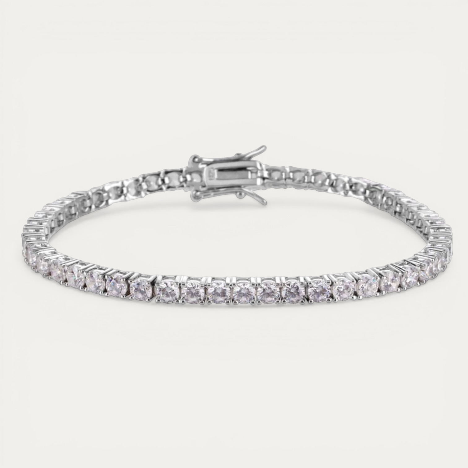 IMG_0355-Photoroom Silver Tennis Bracelet 3mm Rhodium Plated - צמיד טניס כסף 3 ממ ציפוי רודיום