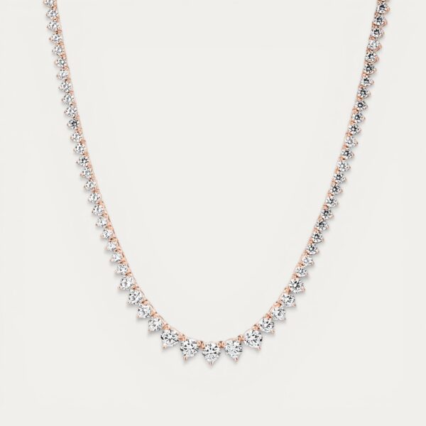 Graduated Heart Necklace Rose Gold - שרשרת לבבות מדורגת רוז גולד 40 סמ