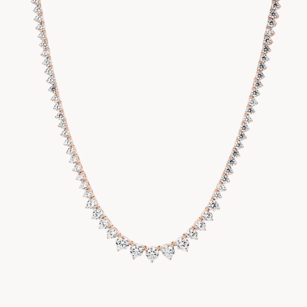 Graduated Heart Necklace Rose Gold - שרשרת לבבות מדורגת רוז גולד 40 סמ
