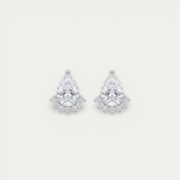 Silver Royal Pear Earrings - עגילי טיפה וכתר כסף 925 משובצים זרקונים
