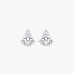 Silver Royal Pear Earrings - עגילי טיפה וכתר כסף 925 משובצים זרקונים