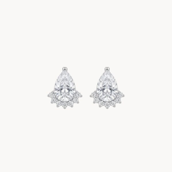 Silver Royal Pear Earrings - עגילי טיפה וכתר כסף 925 משובצים זרקונים