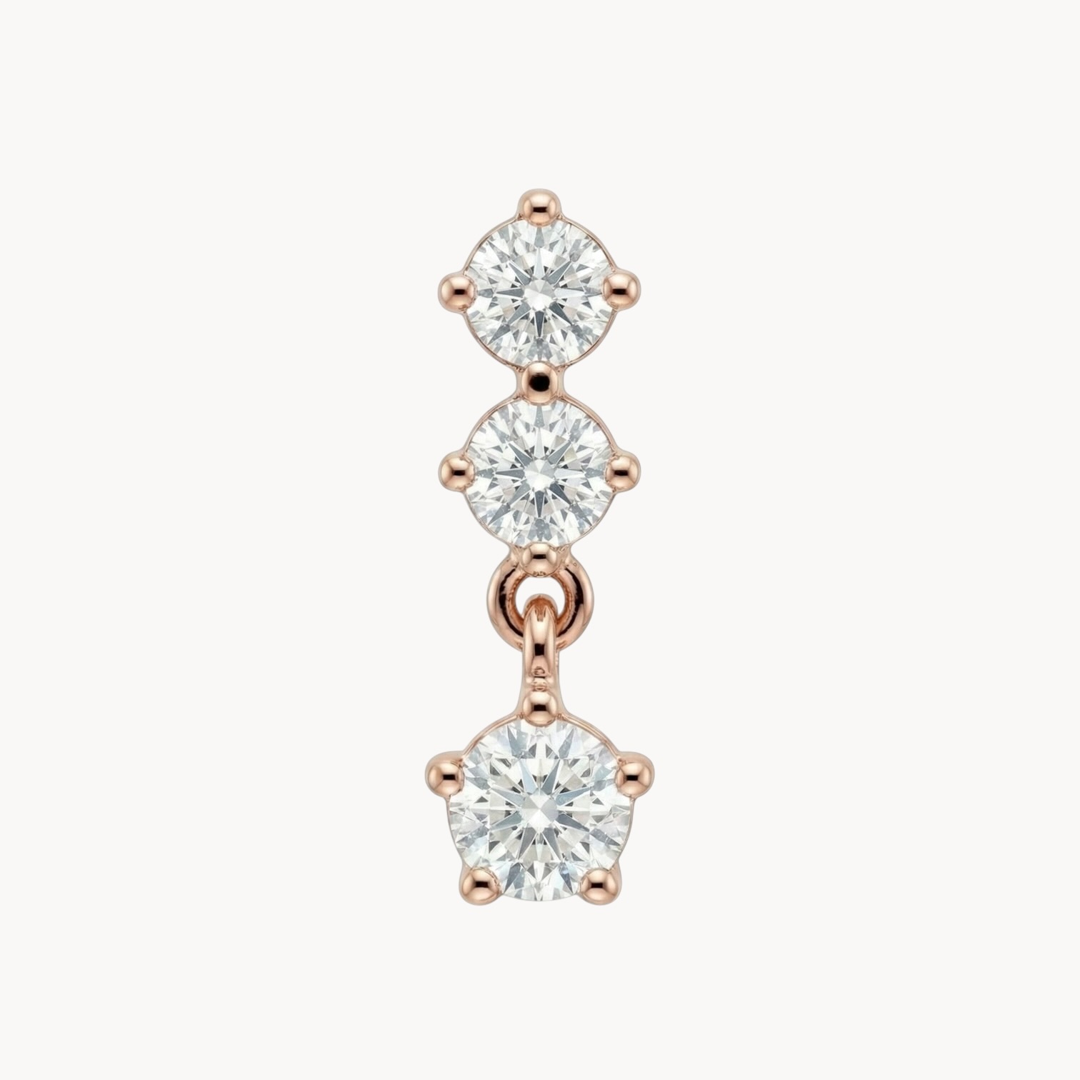 IMG_0754-Photoroom-Photoroom Rose Gold Piercing 3 Zircons - עגיל פירסינג רוז גולד משובץ ותלוי