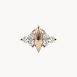 Radiant Spike Rose Gold - עגיל פירסינג קטן בציפוי רוז גולד משובץ זרקונים