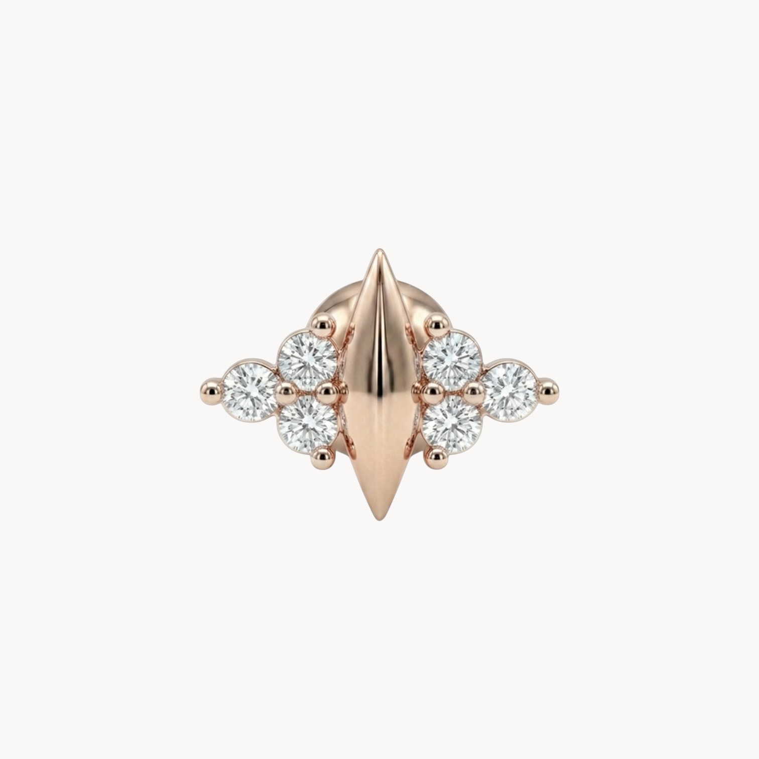 IMG_0768-Photoroom-Photoroom-Photoroom Radiant Spike Rose Gold - עגיל פירסינג קטן בציפוי רוז גולד משובץ זרקונים