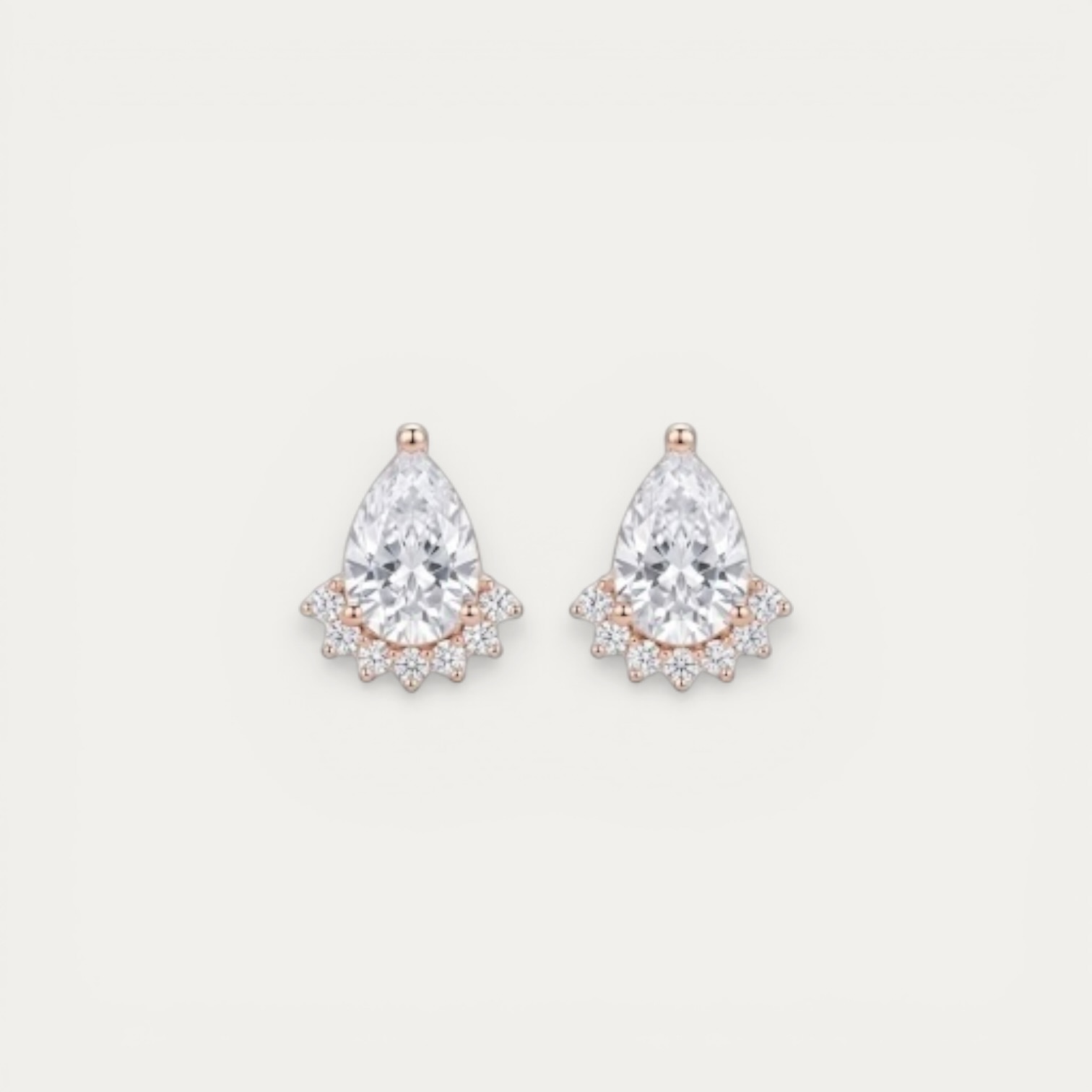 IMG_5278.JPG Rose Gold Royal Pear Earrings - זוג עגילי טיפה וכתר בציפוי רוז גולד משובצים זרקונים