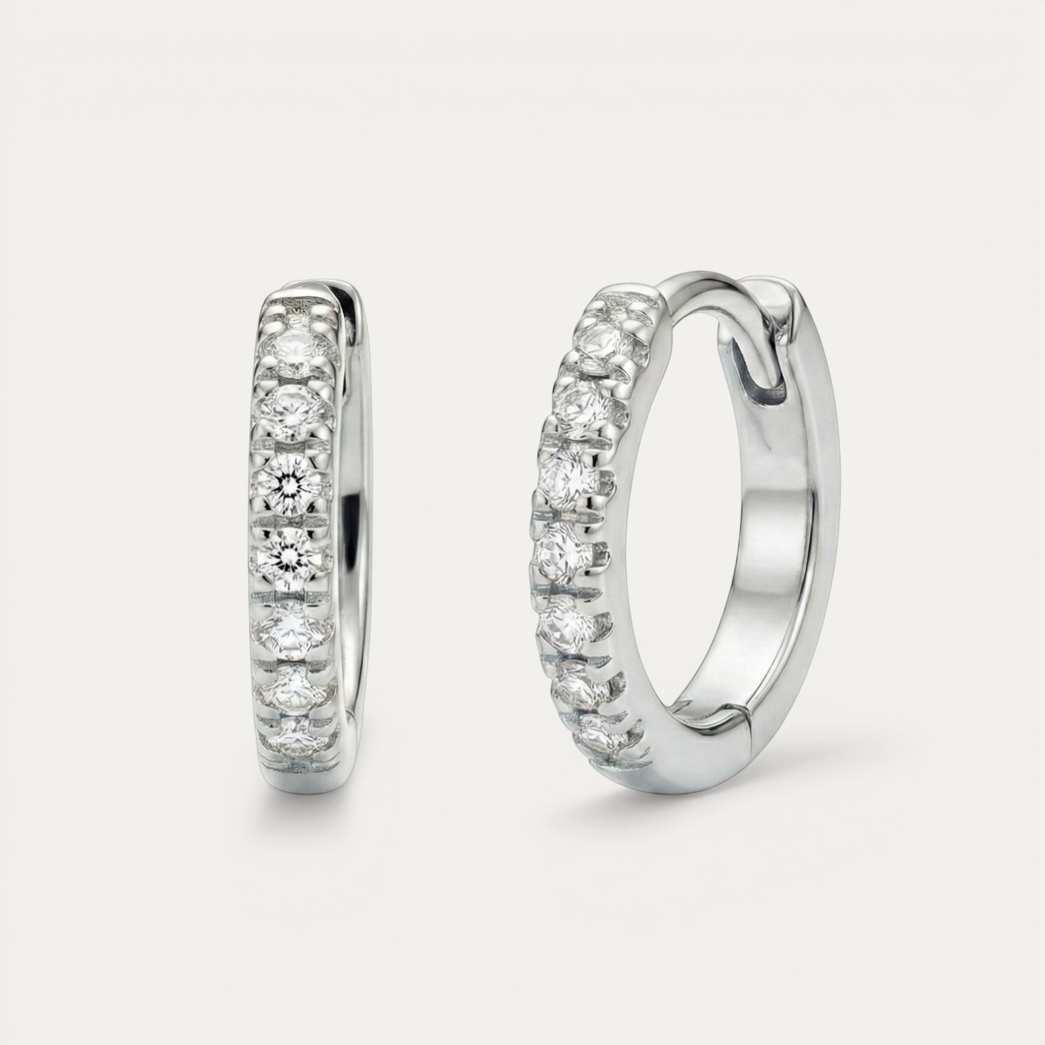 IMG_5286.JPG Silver Pave Hoops - עגילי חישוק כסף 925 משובצים 12 מ"מ