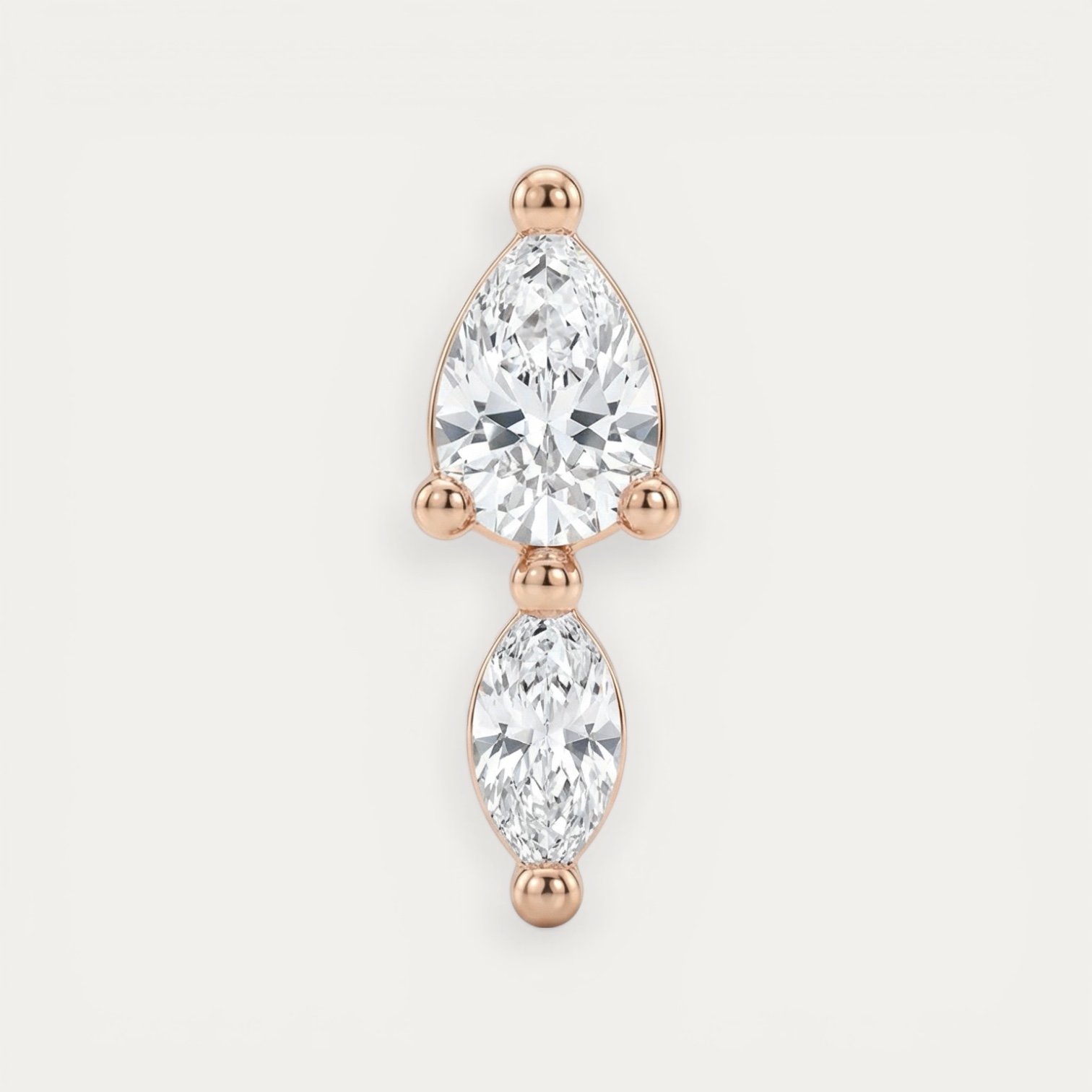 IMG_5343.JPG Rose Gold Double Drop Earrings - זוג עגילי טיפה בציפוי רוז גולד משובצים