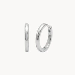 עגילי חישוק כסף 925 חלקים דגם Smooth Silver Hoops 12mm - TALIA