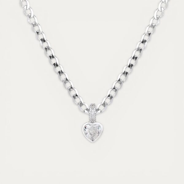 Mini Heart Silver - שרשרת גורמט כסף עם תליון לב זרקון