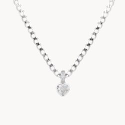 Mini Heart Silver - שרשרת גורמט כסף עם תליון לב זרקון