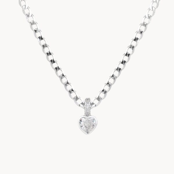 Mini Heart Silver - שרשרת גורמט כסף עם תליון לב זרקון