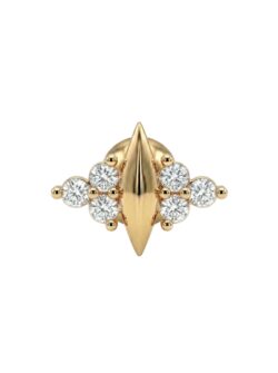 Radiant Spike - עגיל פירסינג קטן בציפוי זהב בעיצוב ספייק