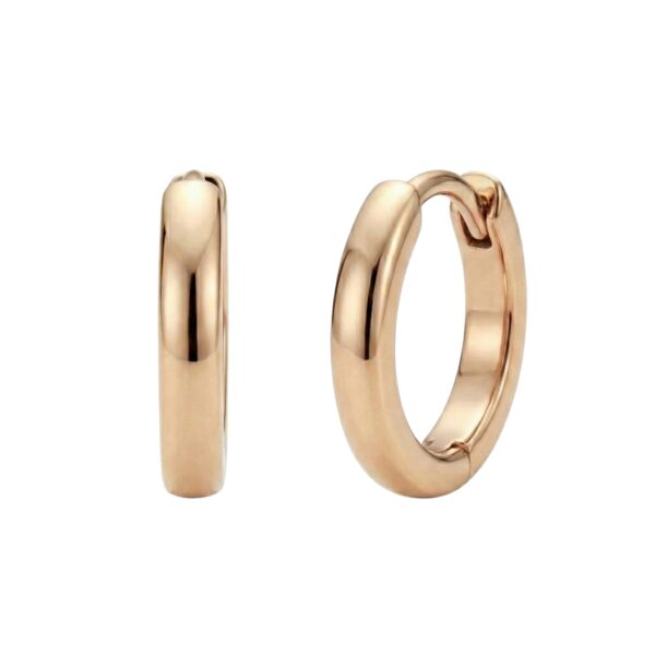 Rose Gold Plated 12mm Hoops - עגילי חישוק כסף 925 בציפוי רוז גולד