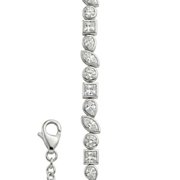 Silver Tennis Bracelet Mixed Shapes - צמיד טניס כסף אבנים משולבות