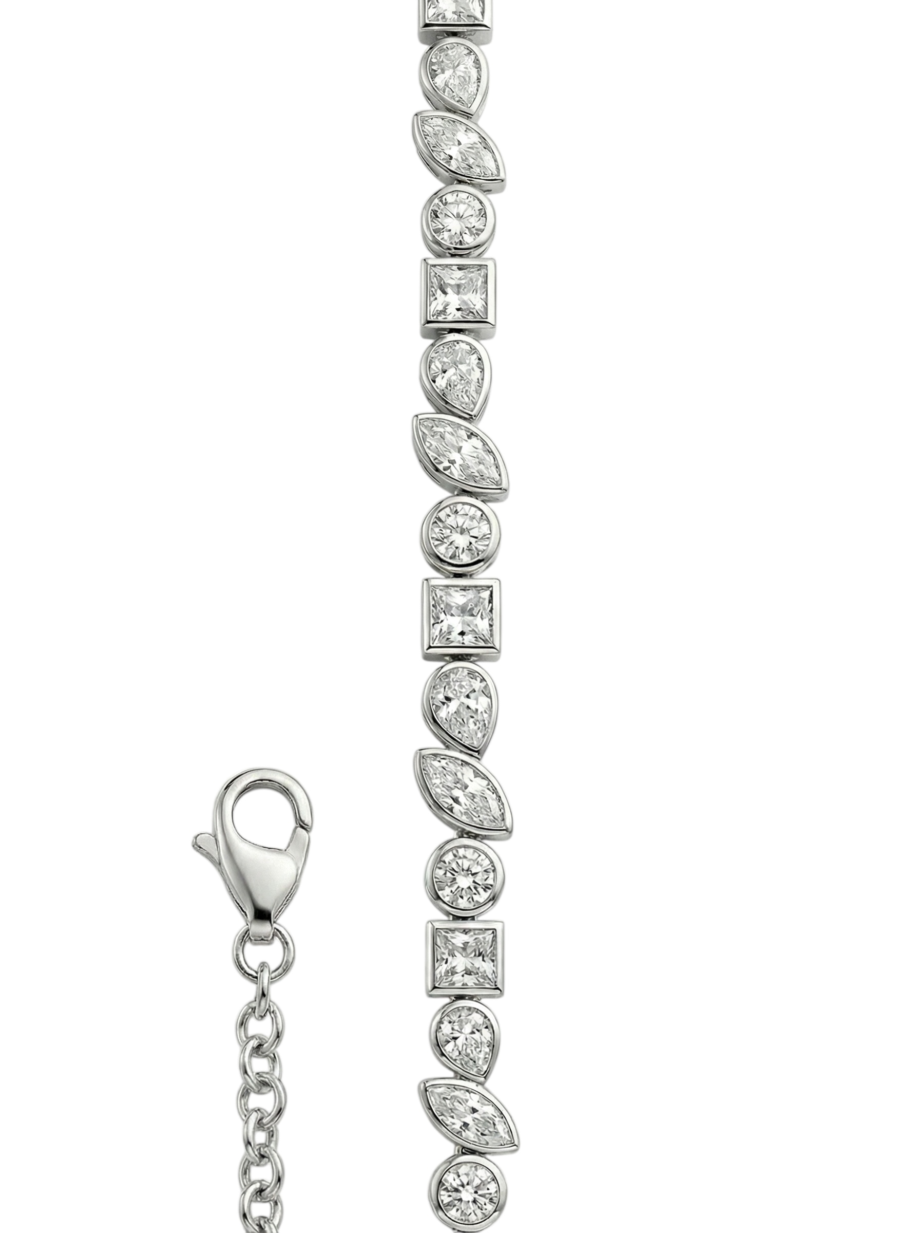 Photoroom_001_20260121_214941 Silver Tennis Bracelet Mixed Shapes - צמיד טניס כסף אבנים משולבות
