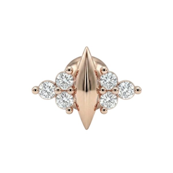 Radiant Spike Rose Gold - עגיל פירסינג קטן בציפוי רוז גולד משובץ זרקונים