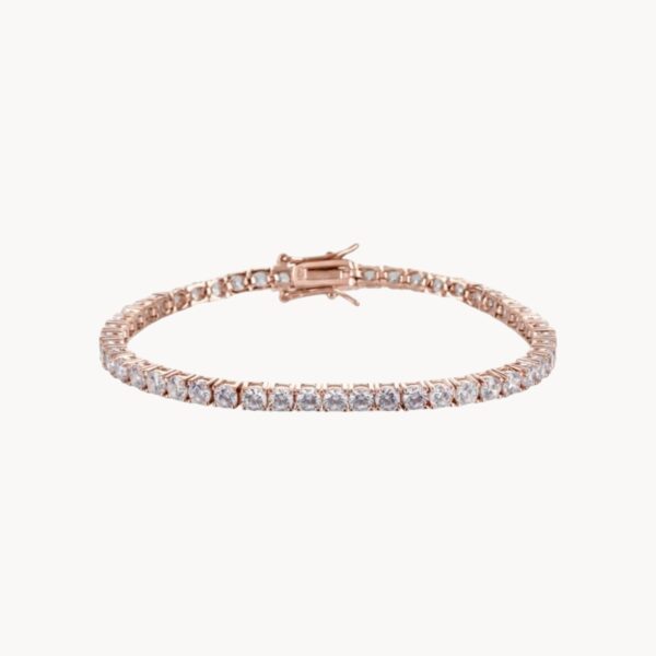 Rose Gold Tennis Bracelet 3mm - צמיד טניס רוז גולד 3 ממ בשיבוץ זרקונים