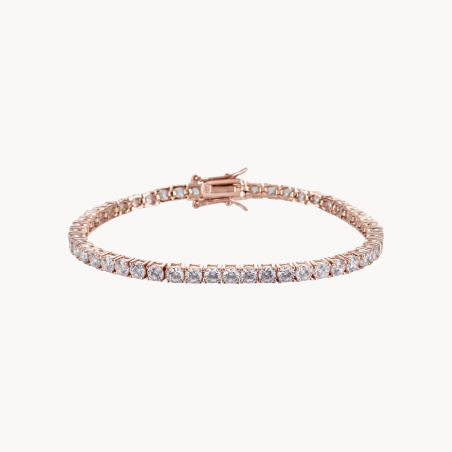 Photoroom_20260315_204552-Photoroom Rose Gold Tennis Bracelet 3mm - צמיד טניס רוז גולד 3 ממ בשיבוץ זרקונים