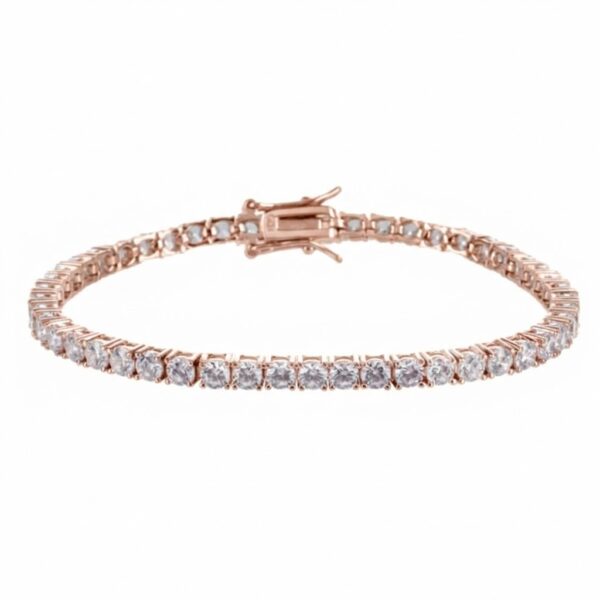 Rose Gold Tennis Bracelet 3mm - צמיד טניס רוז גולד 3 ממ בשיבוץ זרקונים