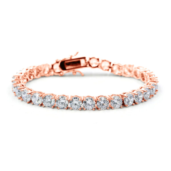 Rose Gold Tennis Bracelet 4mm - צמיד טניס רוז גולד עבה 4 ממ