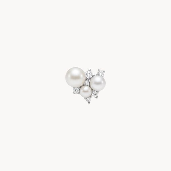 עגילי כסף ופנינים Pearl Cluster בעיצוב אשכול עם זירקונים - TALIA